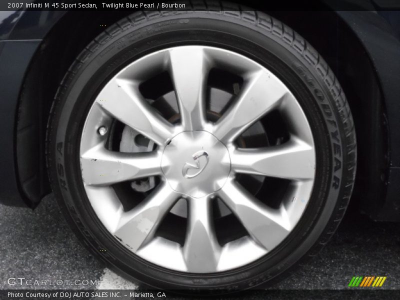 Twilight Blue Pearl / Bourbon 2007 Infiniti M 45 Sport Sedan