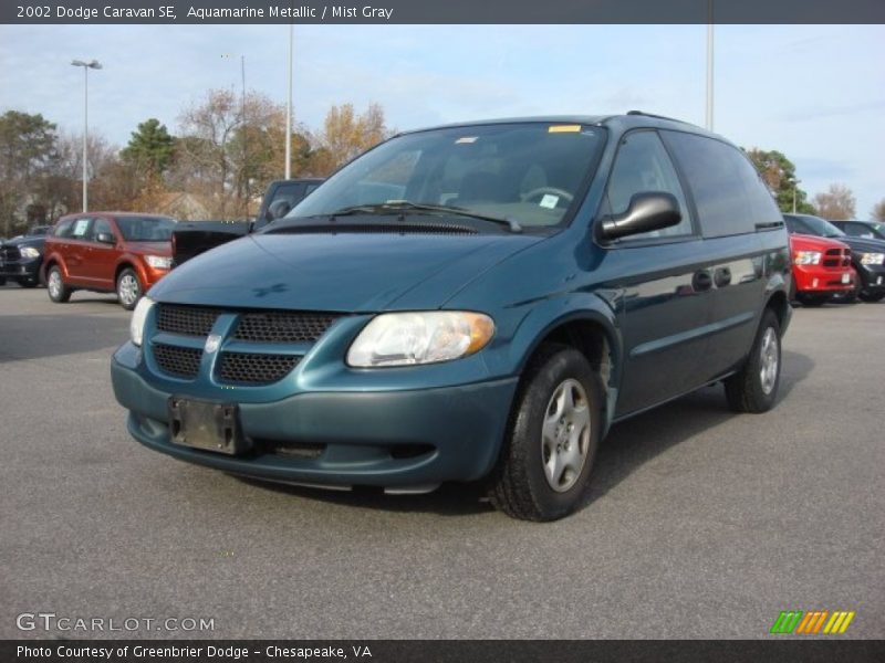 Aquamarine Metallic / Mist Gray 2002 Dodge Caravan SE