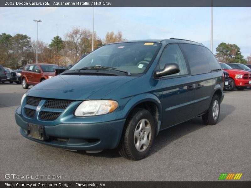 Aquamarine Metallic / Mist Gray 2002 Dodge Caravan SE
