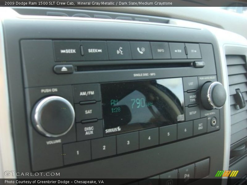 Mineral Gray Metallic / Dark Slate/Medium Graystone 2009 Dodge Ram 1500 SLT Crew Cab