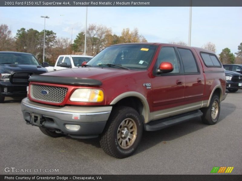 Toreador Red Metallic / Medium Parchment 2001 Ford F150 XLT SuperCrew 4x4