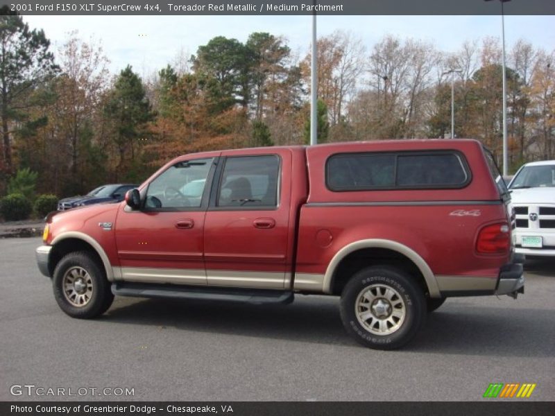 Toreador Red Metallic / Medium Parchment 2001 Ford F150 XLT SuperCrew 4x4