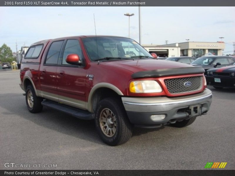 Toreador Red Metallic / Medium Parchment 2001 Ford F150 XLT SuperCrew 4x4