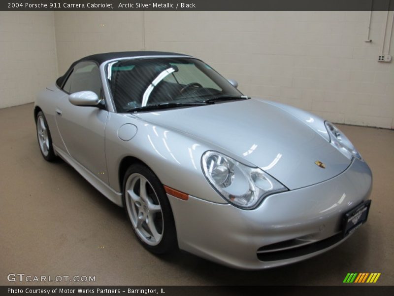 Arctic Silver Metallic / Black 2004 Porsche 911 Carrera Cabriolet