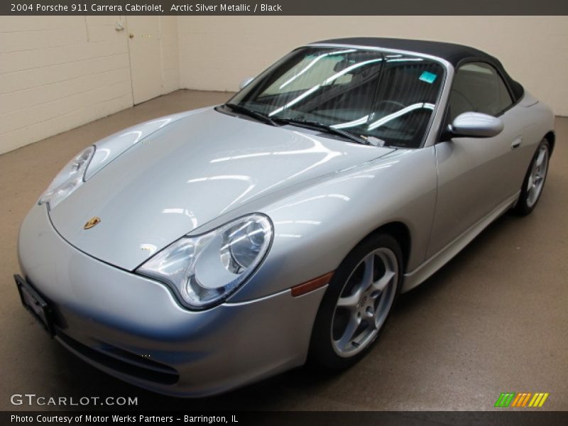 Arctic Silver Metallic / Black 2004 Porsche 911 Carrera Cabriolet