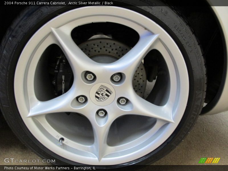 Arctic Silver Metallic / Black 2004 Porsche 911 Carrera Cabriolet