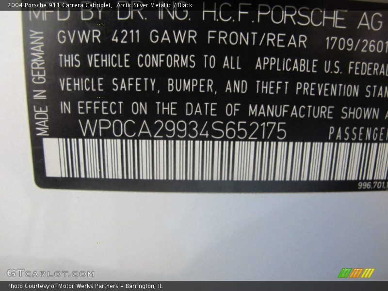 Arctic Silver Metallic / Black 2004 Porsche 911 Carrera Cabriolet