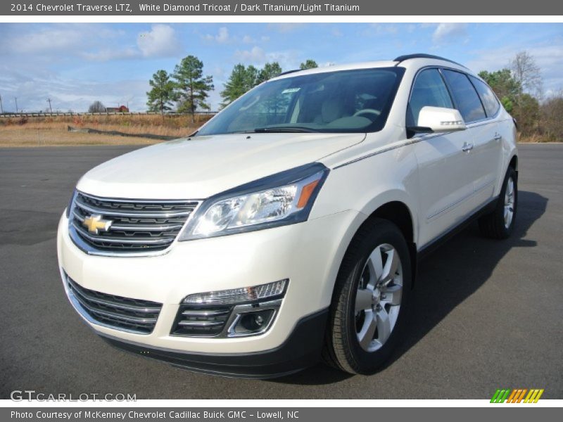 White Diamond Tricoat / Dark Titanium/Light Titanium 2014 Chevrolet Traverse LTZ