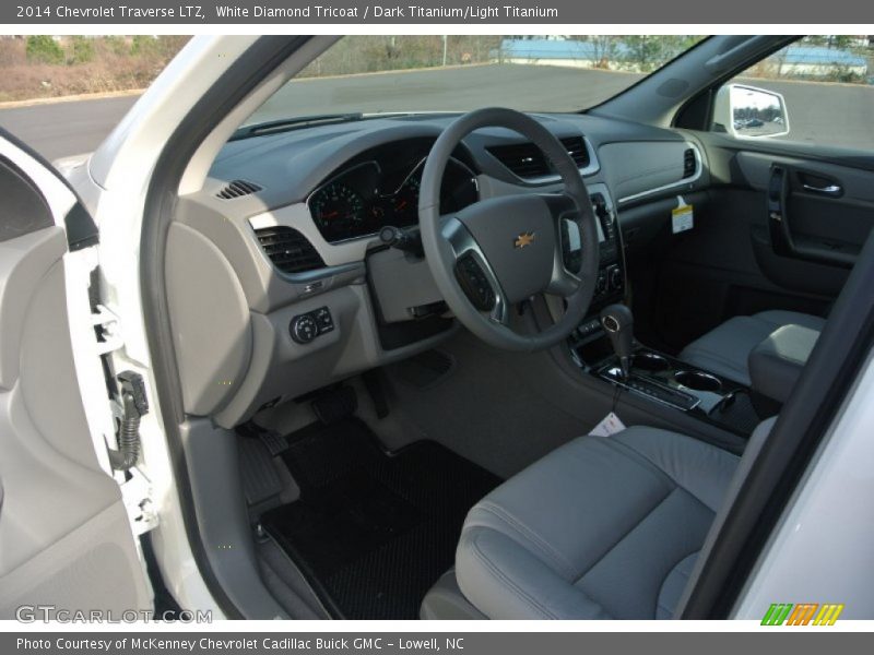 White Diamond Tricoat / Dark Titanium/Light Titanium 2014 Chevrolet Traverse LTZ