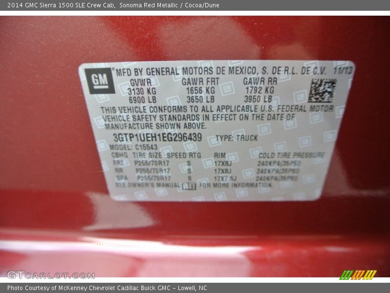Sonoma Red Metallic / Cocoa/Dune 2014 GMC Sierra 1500 SLE Crew Cab