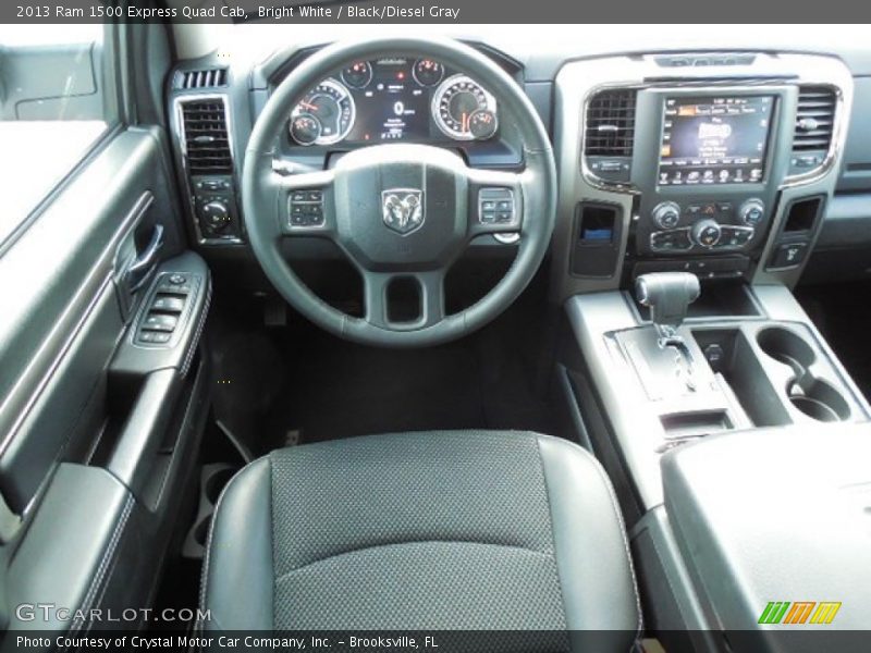 Bright White / Black/Diesel Gray 2013 Ram 1500 Express Quad Cab