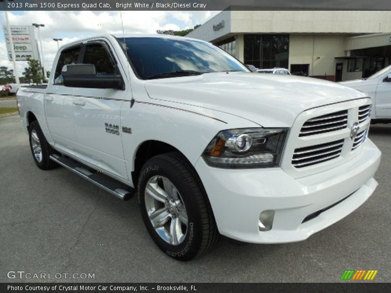 Bright White / Black/Diesel Gray 2013 Ram 1500 Express Quad Cab