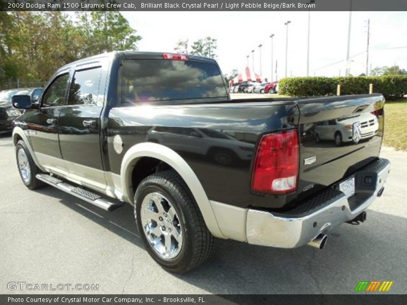 Brilliant Black Crystal Pearl / Light Pebble Beige/Bark Brown 2009 Dodge Ram 1500 Laramie Crew Cab