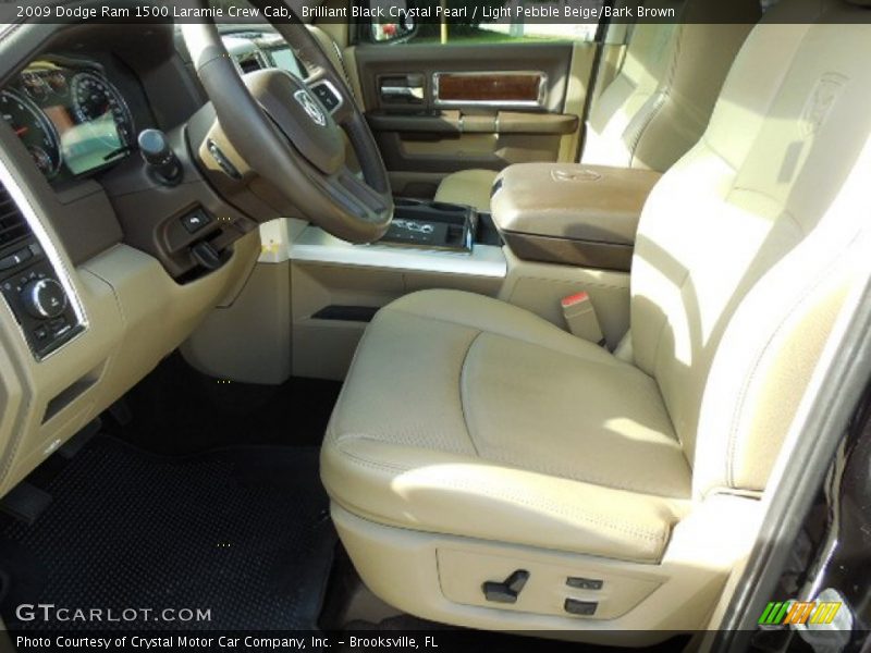 Brilliant Black Crystal Pearl / Light Pebble Beige/Bark Brown 2009 Dodge Ram 1500 Laramie Crew Cab