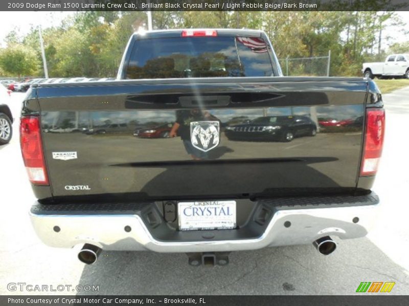 Brilliant Black Crystal Pearl / Light Pebble Beige/Bark Brown 2009 Dodge Ram 1500 Laramie Crew Cab