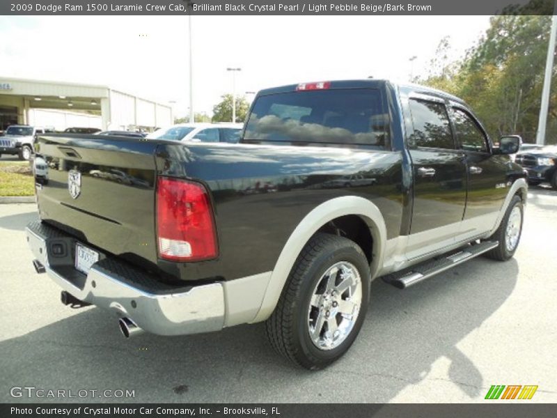 Brilliant Black Crystal Pearl / Light Pebble Beige/Bark Brown 2009 Dodge Ram 1500 Laramie Crew Cab