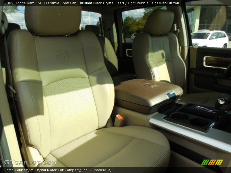 Brilliant Black Crystal Pearl / Light Pebble Beige/Bark Brown 2009 Dodge Ram 1500 Laramie Crew Cab