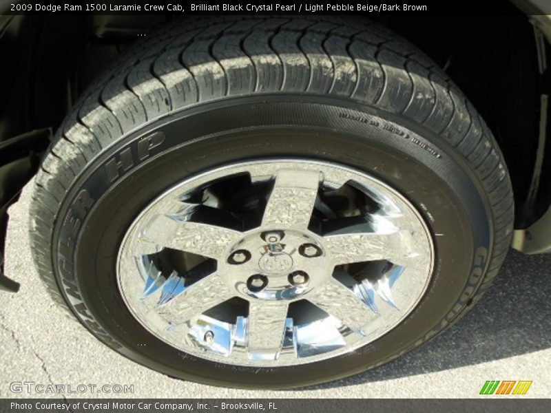 Brilliant Black Crystal Pearl / Light Pebble Beige/Bark Brown 2009 Dodge Ram 1500 Laramie Crew Cab