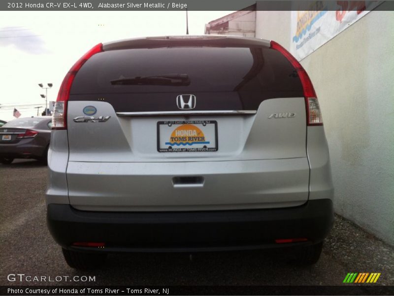 Alabaster Silver Metallic / Beige 2012 Honda CR-V EX-L 4WD