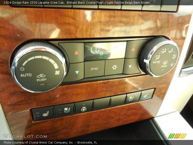 Brilliant Black Crystal Pearl / Light Pebble Beige/Bark Brown 2009 Dodge Ram 1500 Laramie Crew Cab