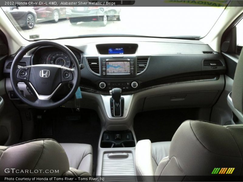 Alabaster Silver Metallic / Beige 2012 Honda CR-V EX-L 4WD