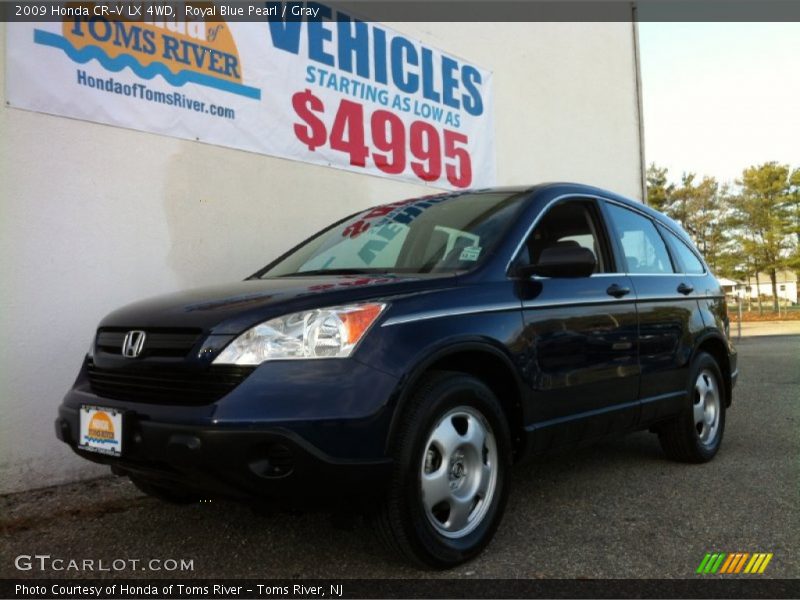 Royal Blue Pearl / Gray 2009 Honda CR-V LX 4WD