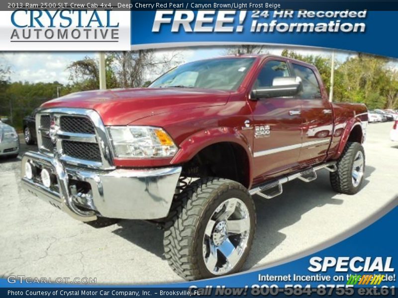 Deep Cherry Red Pearl / Canyon Brown/Light Frost Beige 2013 Ram 2500 SLT Crew Cab 4x4