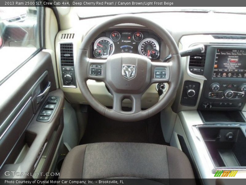 Deep Cherry Red Pearl / Canyon Brown/Light Frost Beige 2013 Ram 2500 SLT Crew Cab 4x4