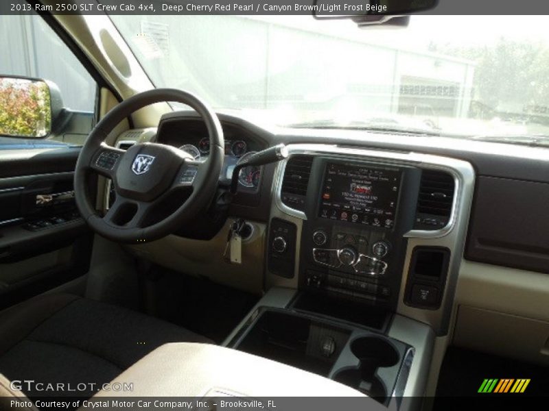 Deep Cherry Red Pearl / Canyon Brown/Light Frost Beige 2013 Ram 2500 SLT Crew Cab 4x4