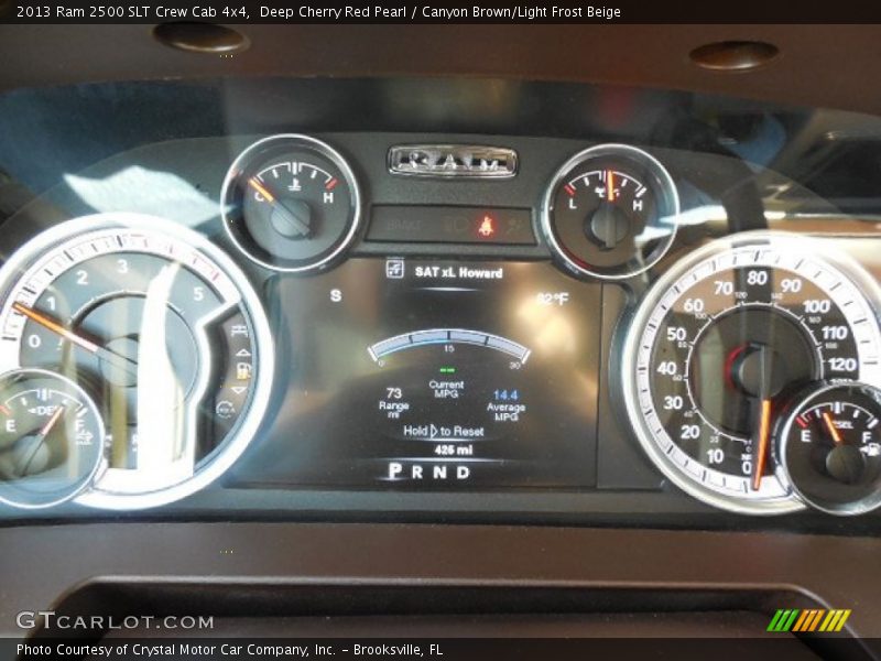 Deep Cherry Red Pearl / Canyon Brown/Light Frost Beige 2013 Ram 2500 SLT Crew Cab 4x4