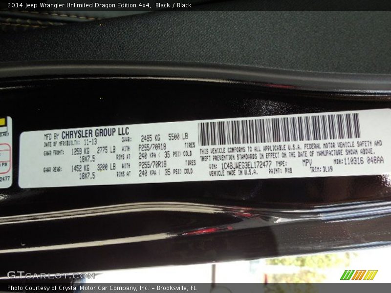 Black / Black 2014 Jeep Wrangler Unlimited Dragon Edition 4x4
