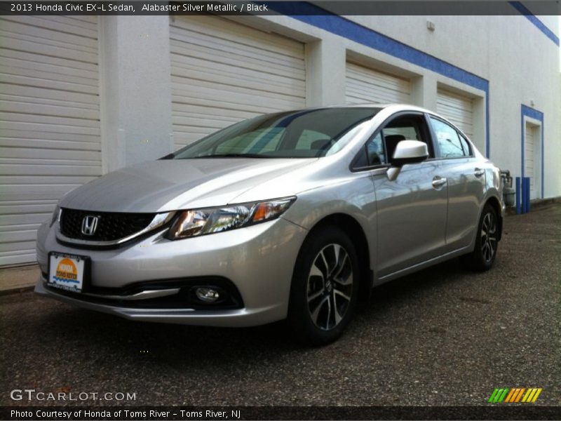 Alabaster Silver Metallic / Black 2013 Honda Civic EX-L Sedan