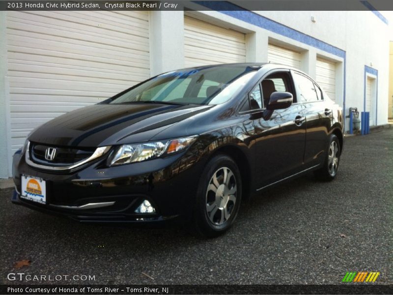 Crystal Black Pearl / Gray 2013 Honda Civic Hybrid Sedan