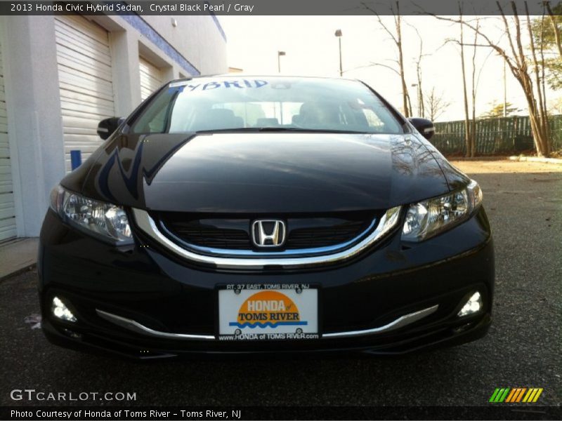 Crystal Black Pearl / Gray 2013 Honda Civic Hybrid Sedan