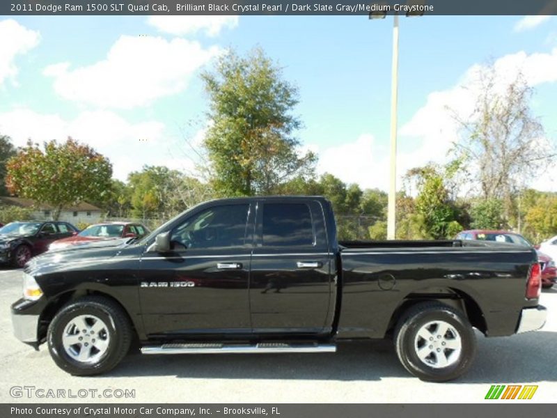 Brilliant Black Crystal Pearl / Dark Slate Gray/Medium Graystone 2011 Dodge Ram 1500 SLT Quad Cab