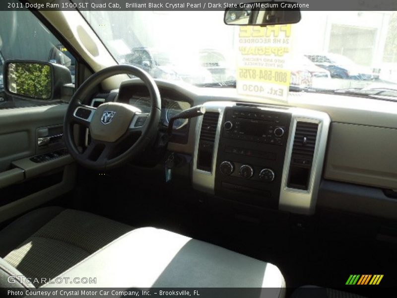 Brilliant Black Crystal Pearl / Dark Slate Gray/Medium Graystone 2011 Dodge Ram 1500 SLT Quad Cab