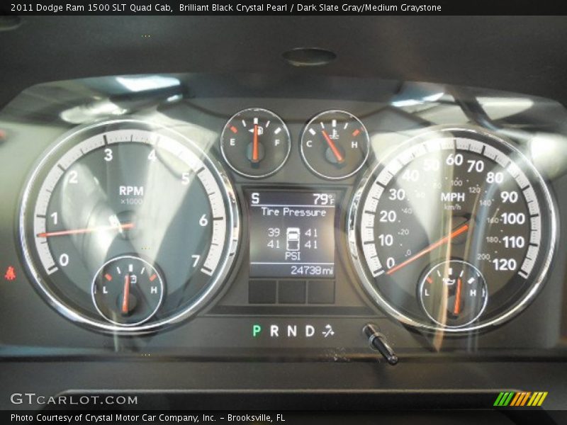 Brilliant Black Crystal Pearl / Dark Slate Gray/Medium Graystone 2011 Dodge Ram 1500 SLT Quad Cab