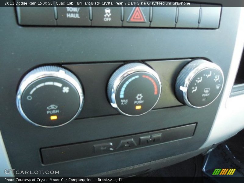 Brilliant Black Crystal Pearl / Dark Slate Gray/Medium Graystone 2011 Dodge Ram 1500 SLT Quad Cab