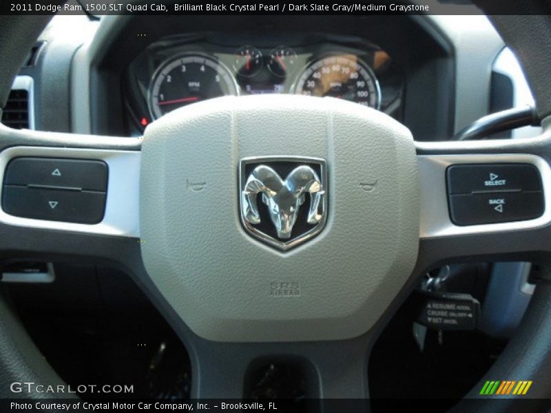 Brilliant Black Crystal Pearl / Dark Slate Gray/Medium Graystone 2011 Dodge Ram 1500 SLT Quad Cab