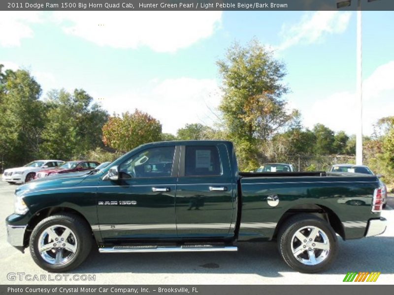 Hunter Green Pearl / Light Pebble Beige/Bark Brown 2011 Dodge Ram 1500 Big Horn Quad Cab