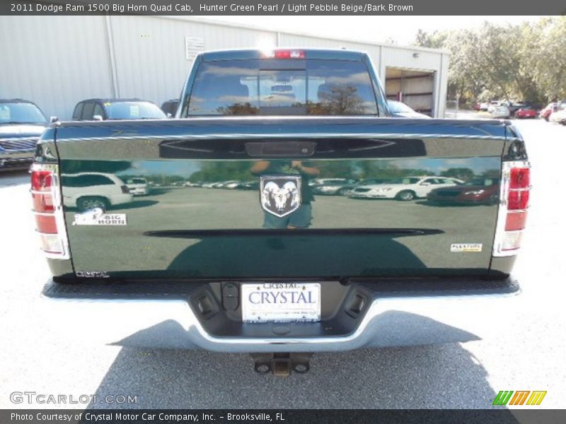 Hunter Green Pearl / Light Pebble Beige/Bark Brown 2011 Dodge Ram 1500 Big Horn Quad Cab