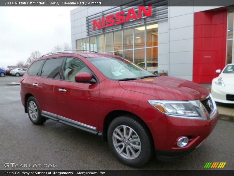 Cayenne Red / Almond 2014 Nissan Pathfinder SL AWD