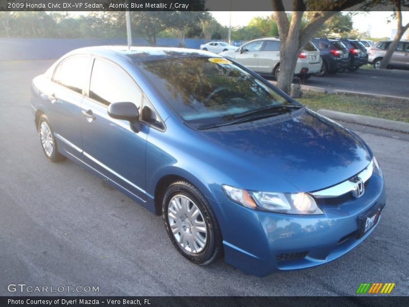 Atomic Blue Metallic / Gray 2009 Honda Civic DX-VP Sedan