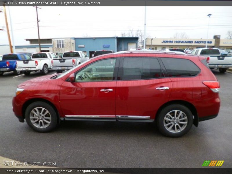 Cayenne Red / Almond 2014 Nissan Pathfinder SL AWD