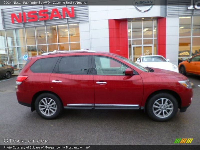 Cayenne Red / Almond 2014 Nissan Pathfinder SL AWD
