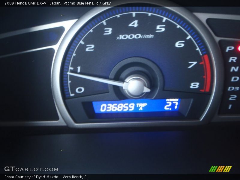 Atomic Blue Metallic / Gray 2009 Honda Civic DX-VP Sedan