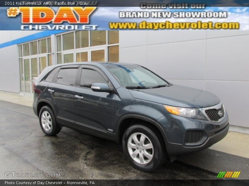 Pacific Blue / Gray 2011 Kia Sorento LX AWD