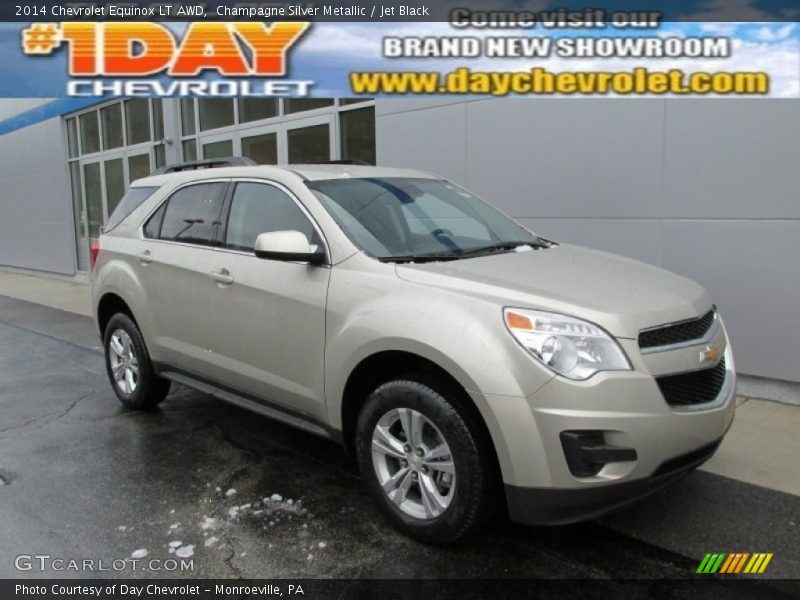 Champagne Silver Metallic / Jet Black 2014 Chevrolet Equinox LT AWD