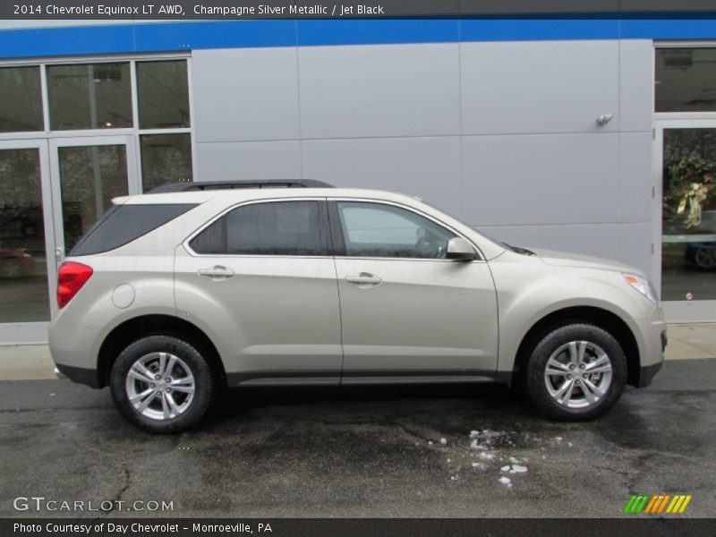 Champagne Silver Metallic / Jet Black 2014 Chevrolet Equinox LT AWD
