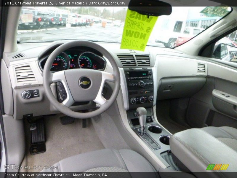 Silver Ice Metallic / Dark Gray/Light Gray 2011 Chevrolet Traverse LS